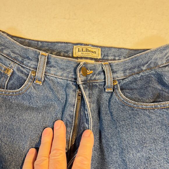 L.L. Bean Flannel Lined Jeans Woman 12 Reg Relaxed Fit W32 L30 100% Cotton COLD - Picture 11 of 15